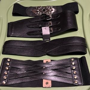 4 Black Waist Belts